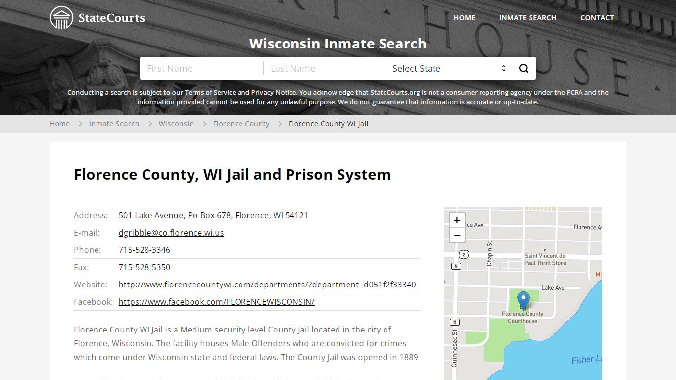 Florence County WI Jail Inmate Records Search, Wisconsin ...